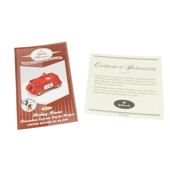 Hallmark Kiddie Car 1937 Mickey Mouse Streamline Express Coaster Wagon 2000 Box - Picture 10 of 12